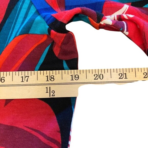 Tommy Bahama Red Tropical Lily Print Short Sleeve Dress L Tencel/Nylon Blend - Picture 12 of 14